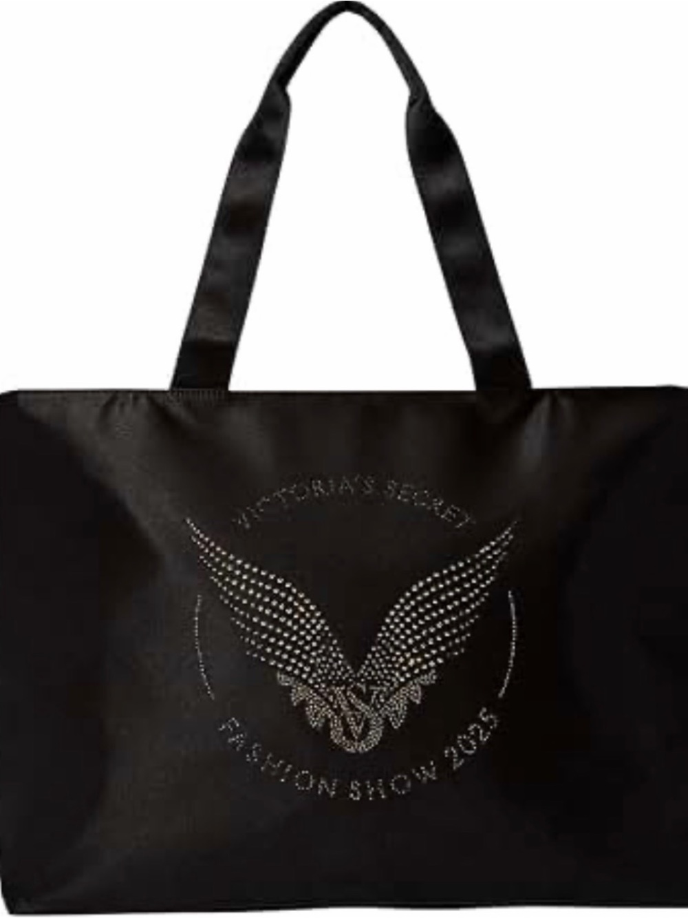 Victoria's Secret Black Tote with Crystal Wing Emblem